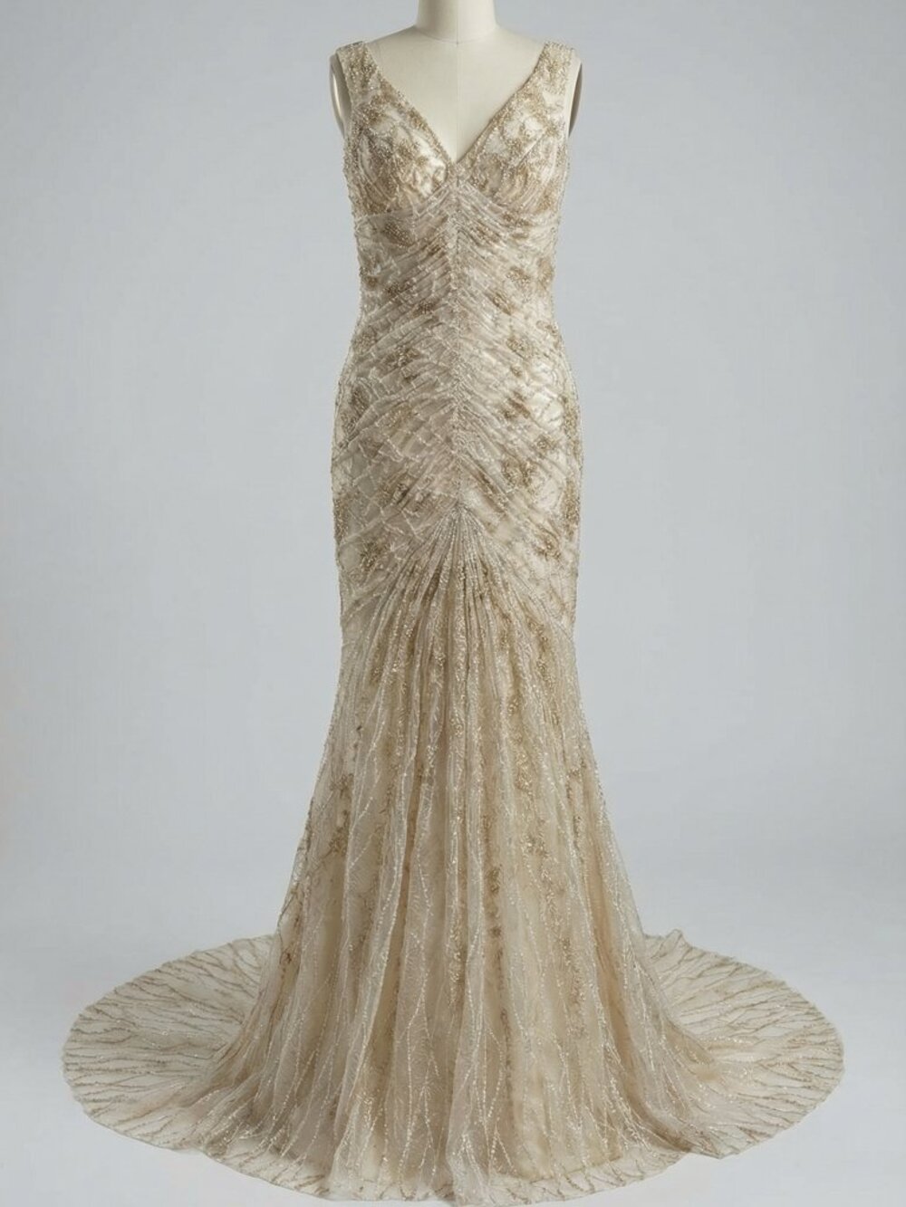 👸👑Stunning Bridal Designer Wedding Evening Party Prom Runway Beaded Gown Dress